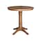 International Concepts Round 36 in Rd Ped Gathering Ht Table, 2 San Remo Stools, Distressed Oak, 36 in W, 36 in L, 35.1 in H K42-36RT-27B-S102-2 - alternate 4